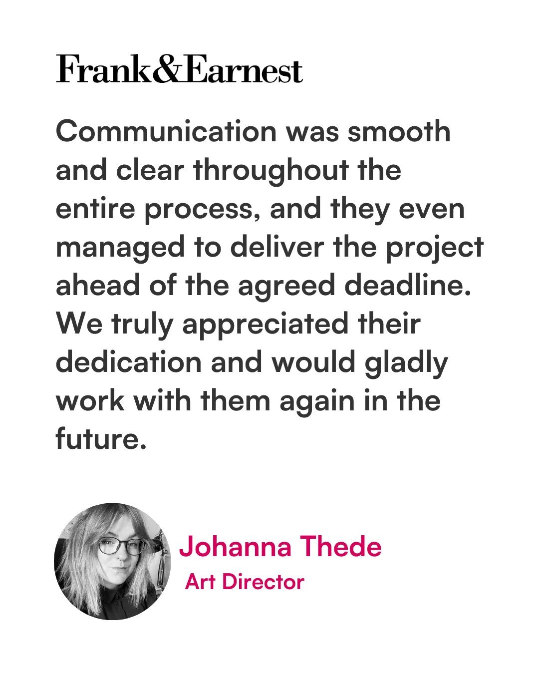 Testimonial Frank & Earnest