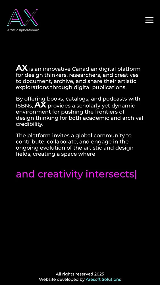 Artistic Xploratorium website